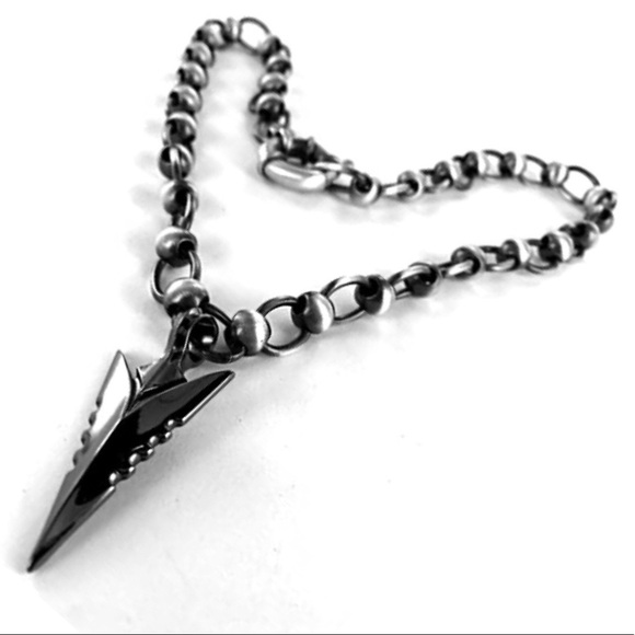 Tribal Jewelry Arrowhead Set, Pendant + Link Chain - Picture 3 of 6